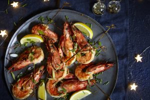 Brochettes de crevettes au miso