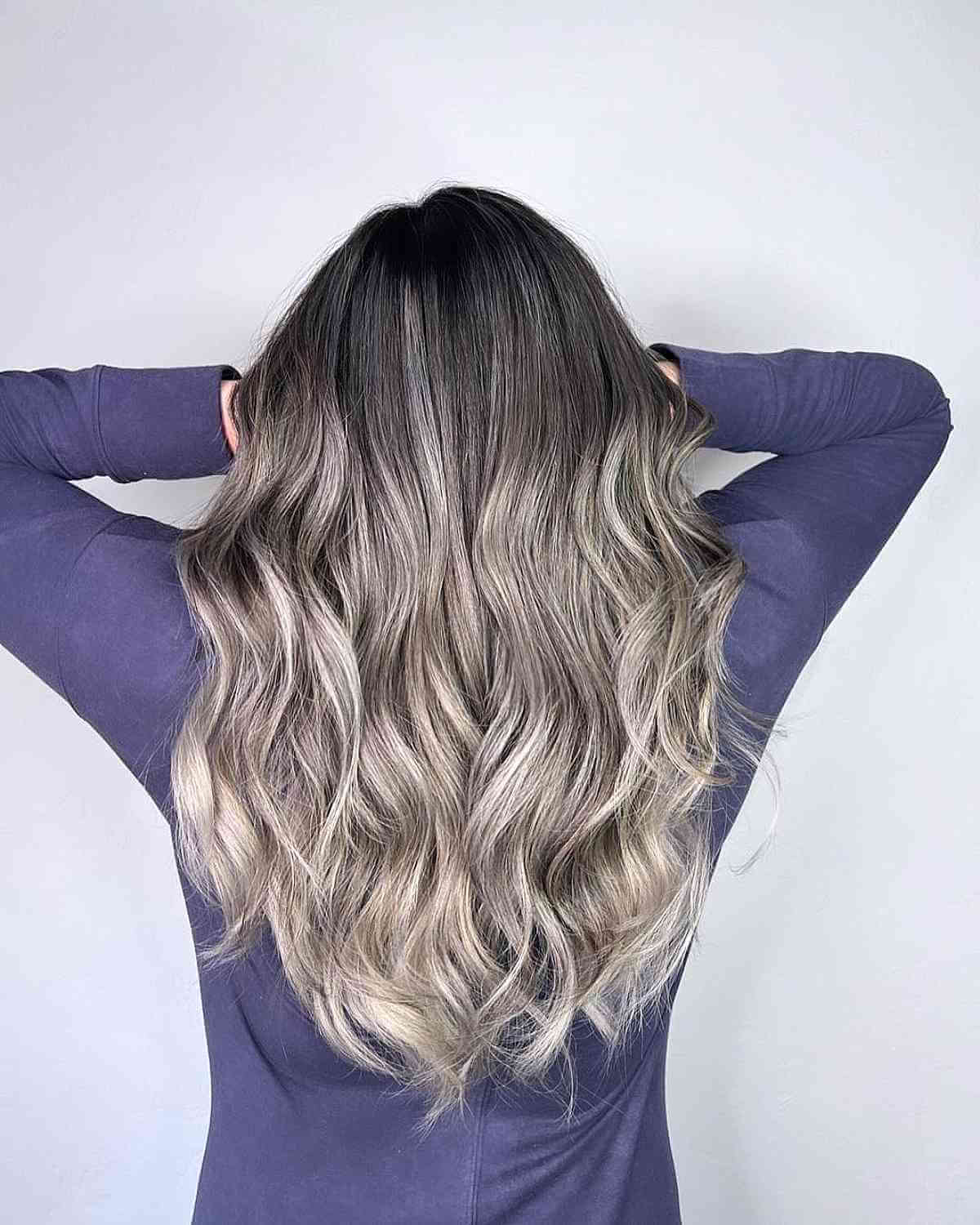 Cendre platine Balayage Ombre