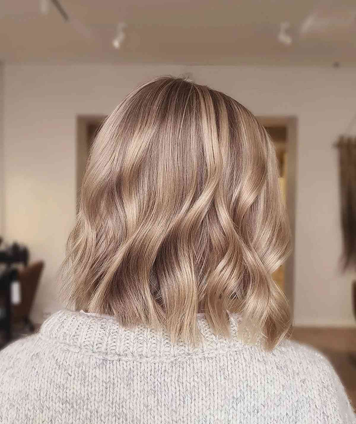 Mèches balayage blond crémeux