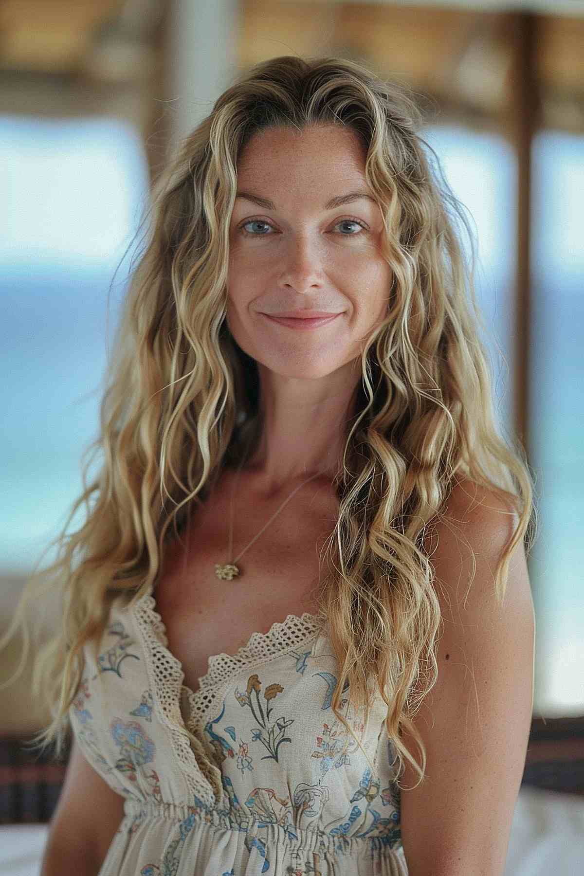 Ondes de plage sans effort pour les cheveux longs avec une texture naturelle