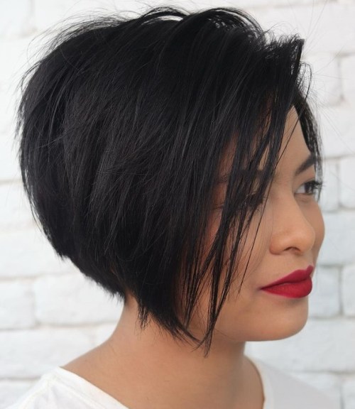 Versatile Asymmetrical Cut for Thick Straight Hair