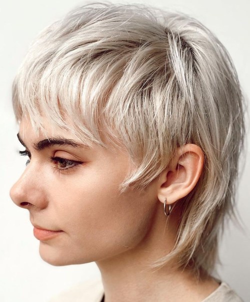 White Blonde Hair Mixie