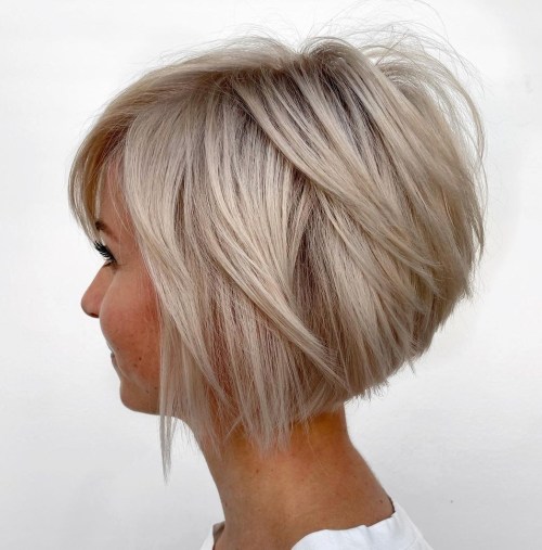 Blonde Bob with Side Parting