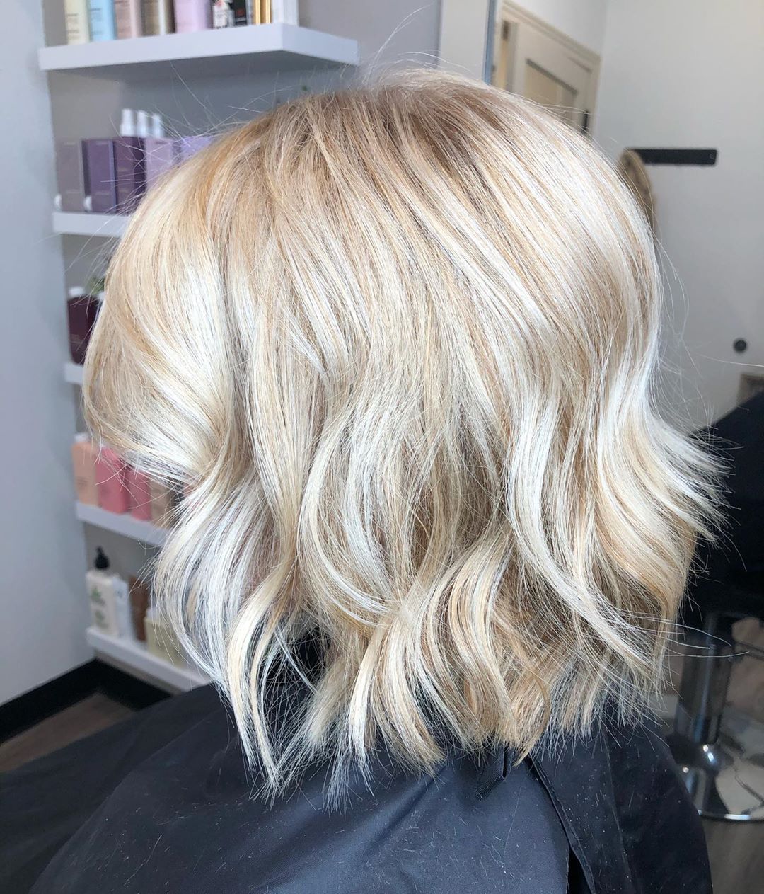 Slightly Curly Silver Bob