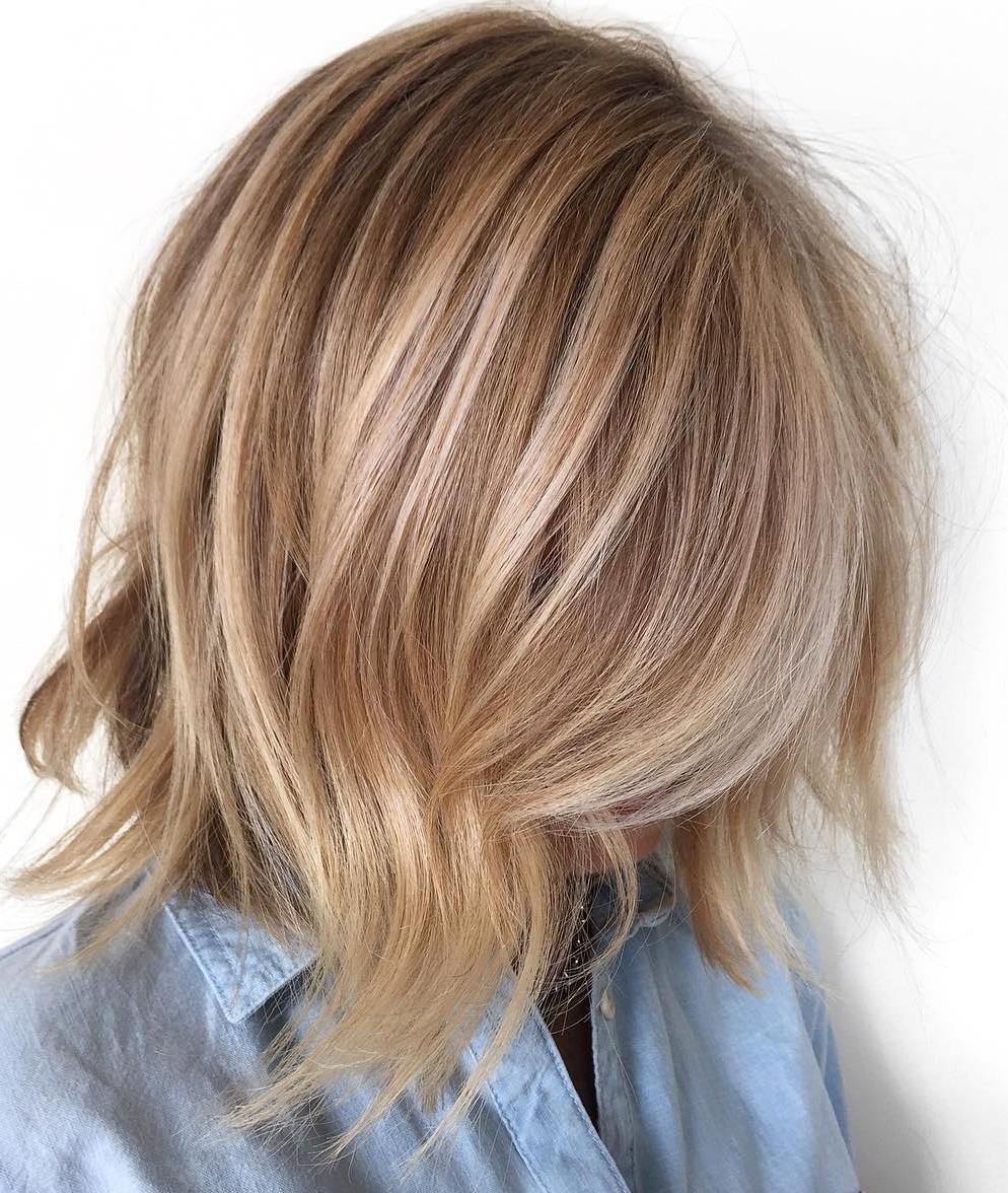 Bronde Jagged Bob for Thin Hair