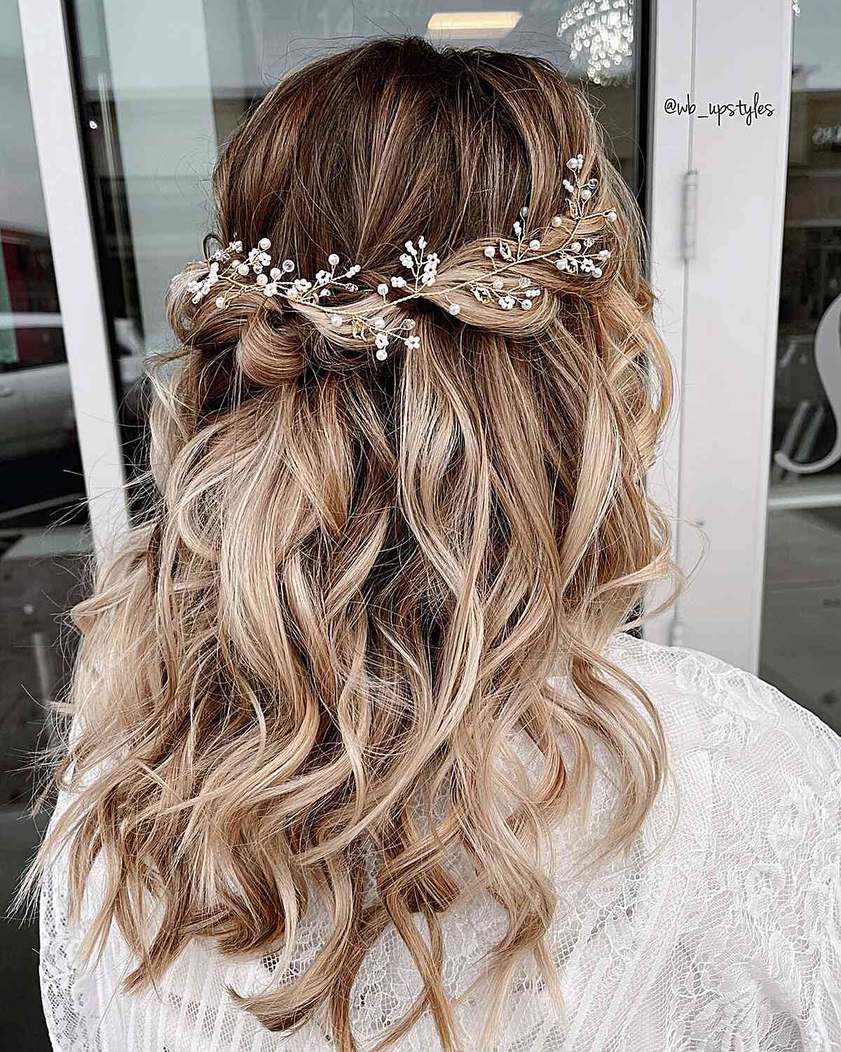 Hawaiian Half Up Half Down Style with Rope Braid for Mid-Length Hair