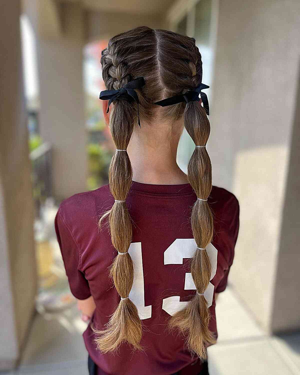 Couettes Basses avec Longues Tresses Bulle pour Filles