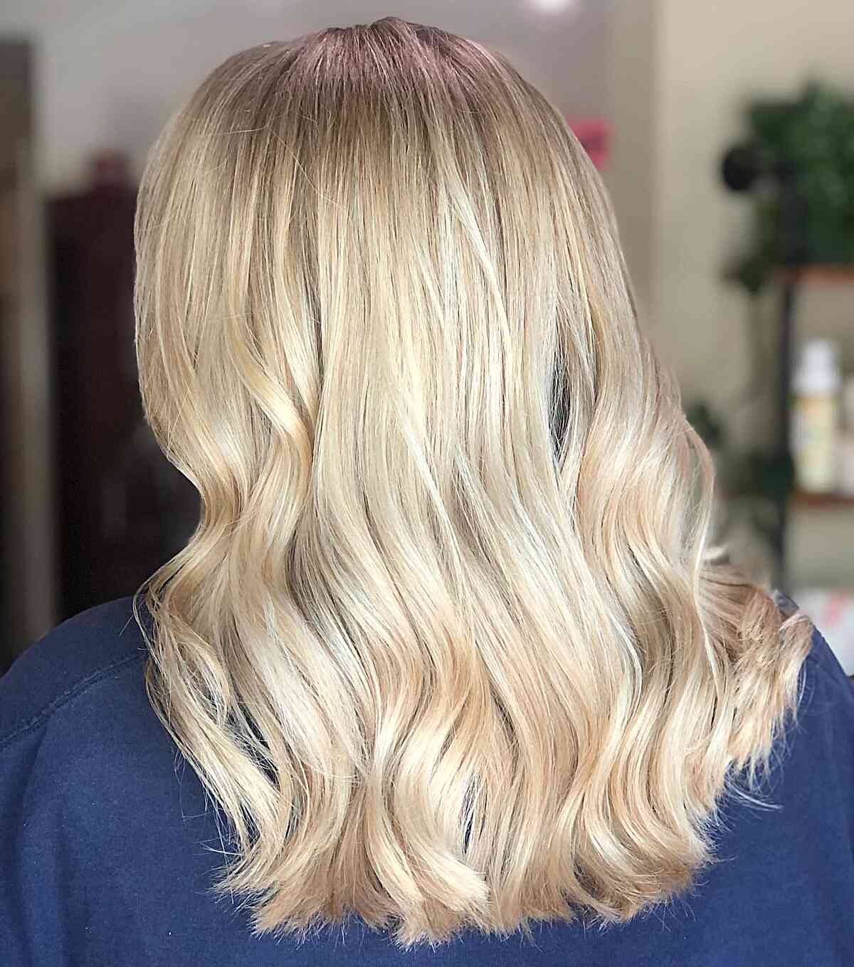 Cheveux Barbie Blonde Bébé de Longueur Moyenne