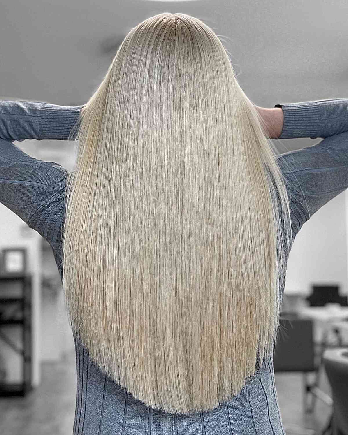 Cheveux Longs et Lisses Platine Barbie Blonde