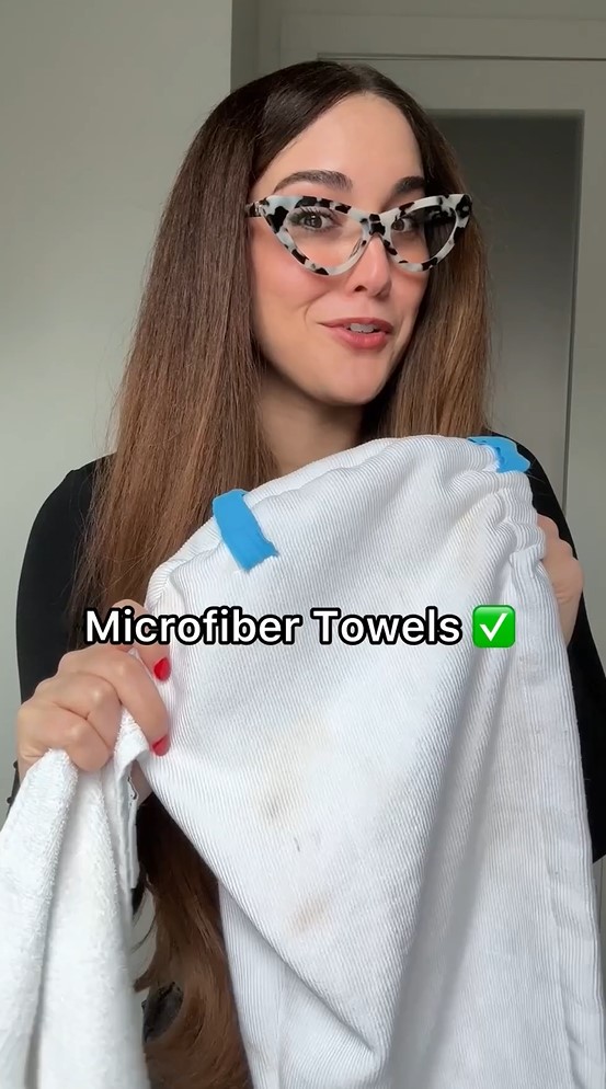 Beauty Influencer with Microfiber Towel